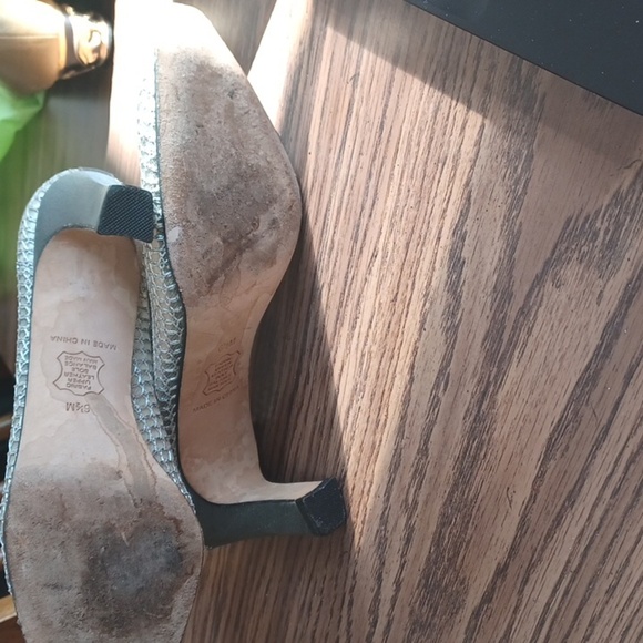 Moda Spana Silver Open Mesh Heels Womens Size 6.5 Evening Formal Shoes - Picture 5 of 8